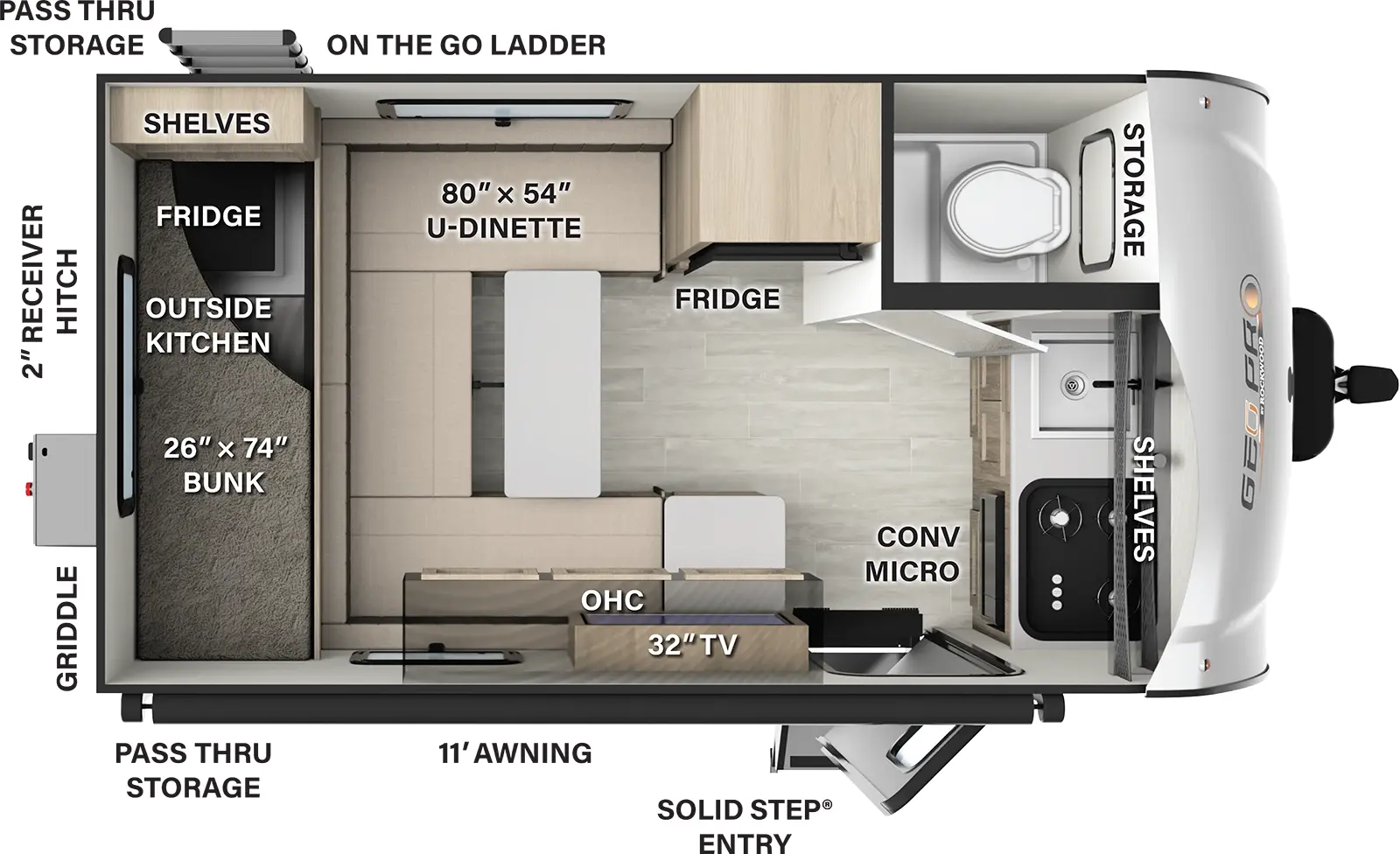 Rockwood Geo Pro G15RD Floorplan